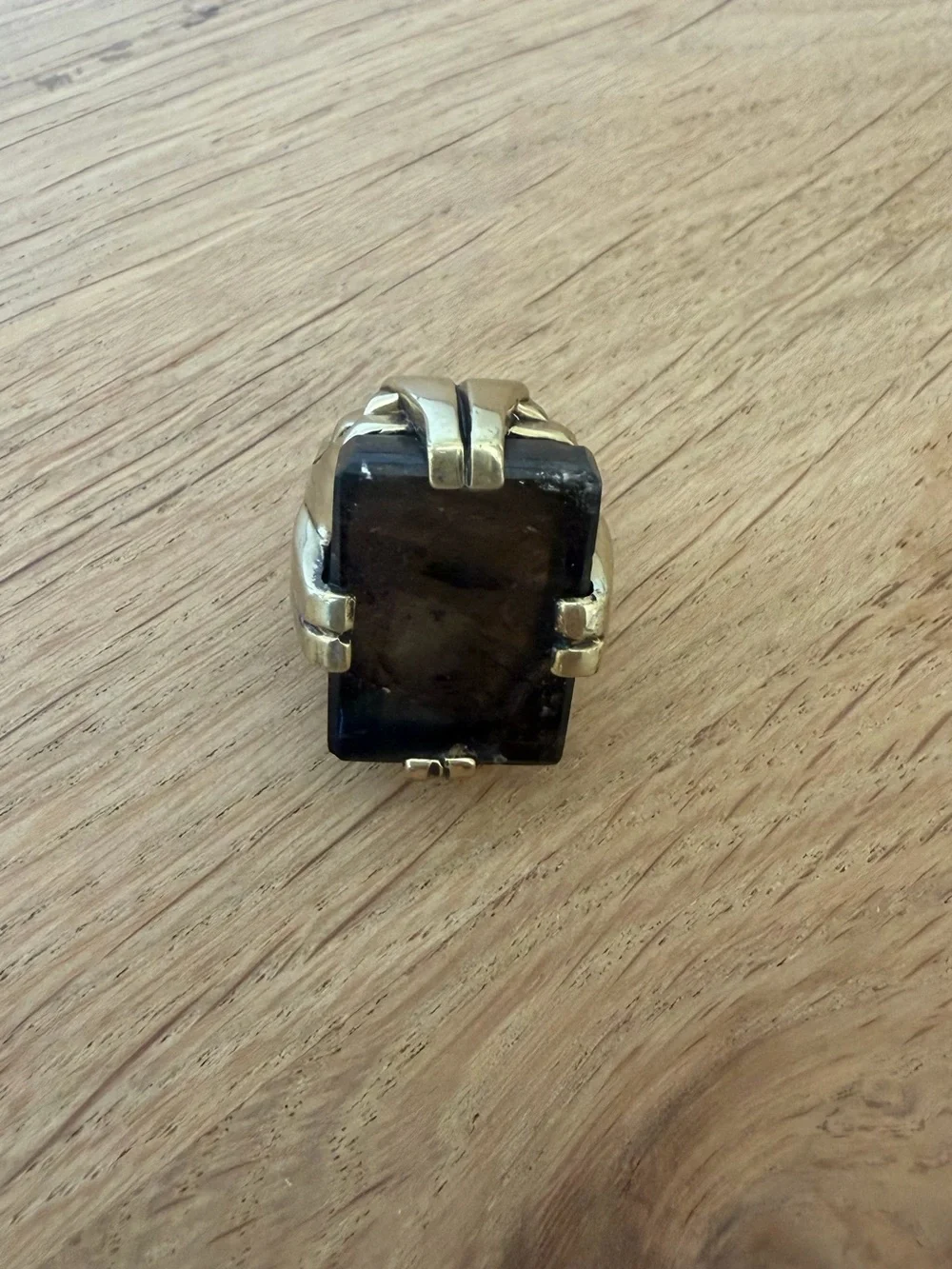 Manía manía brass Black Onyx Statement Ring